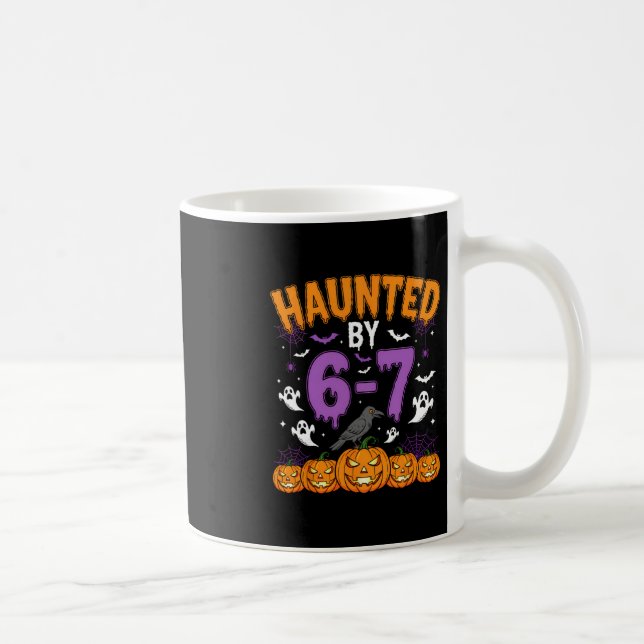 Caneca De Café Halloween Assombrado 67 Seis Sete Meme 1 (8)  (Direita)