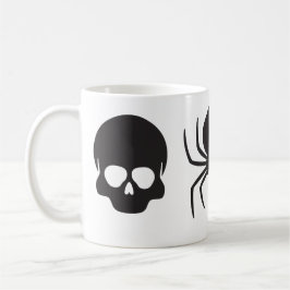 Caneca De Café Halloween assustador - Caveira, Aranha e Bat