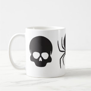 Caneca De Café Halloween assustador - Caveira, Aranha e Bat
