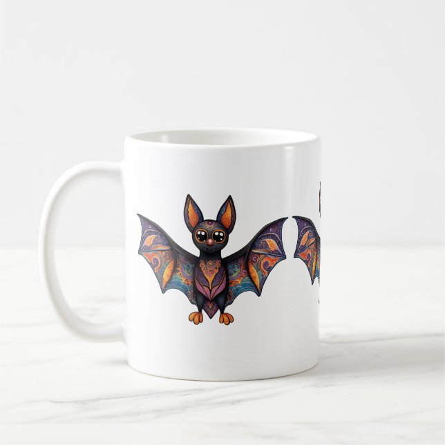 Caneca De Café Halloween Bat Alebrije (Esquerda)