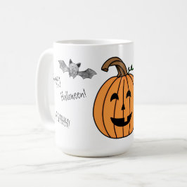 Caneca De Café Halloween Bat and Pumpkin Coffee Mug