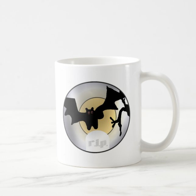 Caneca De Café Halloween Bats RIP (Direita)