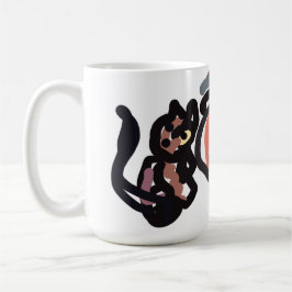 Caneca De Café Halloween black cat and raven