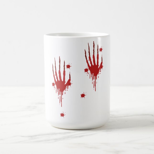 Caneca De Café "Halloween Bloody Hands Mug - Splater De Sangue As (Centro)