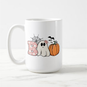 Caneca De Café Halloween Boo Ghost Pumpkin Bats Cobweb