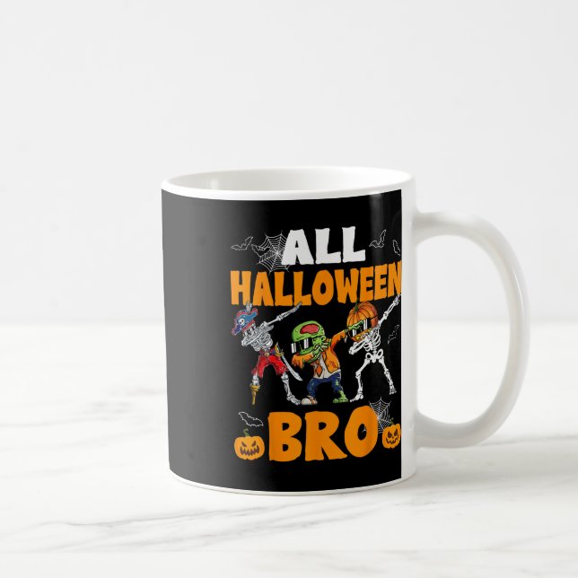 Caneca De Café Halloween Bro Dabbing Skeleton Jack O Lantern Boys (Direita)