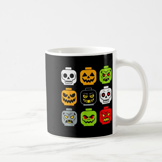 Caneca De Café Halloween Building Brick Head Shirt Adult Men Kids (Direita)