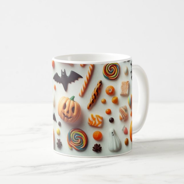 Caneca De Café Halloween Candies (Frente Esquerda)