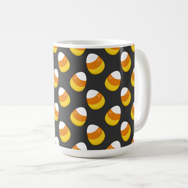 Caneca De Café Halloween Candy Corn (Frente Esquerda)