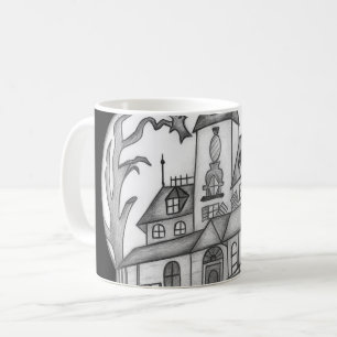 Caneca De Café Halloween, Casa Assombrada e Morcegos