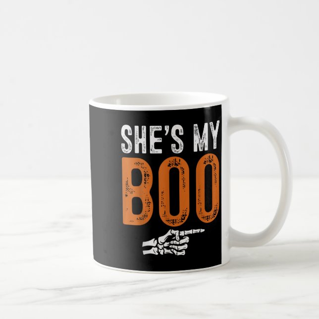 Caneca De Café Halloween Costumes Shes My Boo Couple Matching Par (Direita)