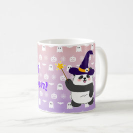 Caneca De Café Halloween Cute Baby Panda Witic Wand