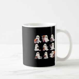 Caneca De Café Halloween Cute Ghost Leia Mais Livros "Spooky Boo"