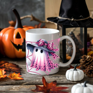 Caneca De Café Halloween de coquete rosa e preto