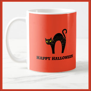 Caneca De Café Halloween de Gato Negro Assustador