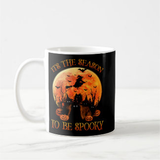 Caneca De Café Halloween de Gato Negro É a estação a ser assustad