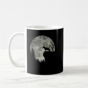 Caneca De Café Halloween De german shepherd E Lua
