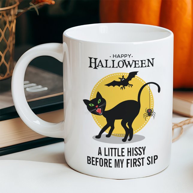 Caneca De Café Halloween de Spider Negro Spooky (Criador carregado)