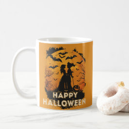 Caneca De Café Halloween-Duo im Mondlicht