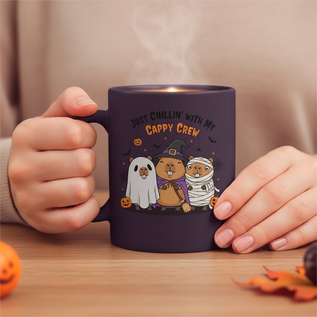 Caneca De Café Halloween Engraçado Design da Equipe Cappy com Seu (Criador carregado)