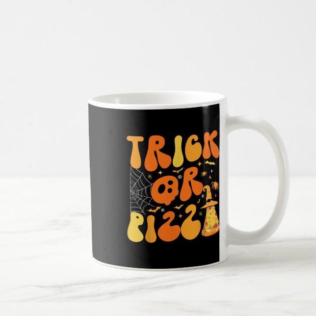 Caneca De Café Halloween Engraçado Ou Pizza Assustadora Ghost Dec (Direita)
