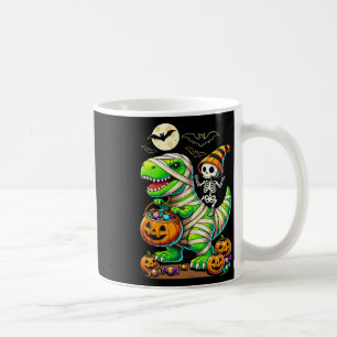 Caneca De Café Halloween Engraçado T Rex Dinossaur Mummy Boys Tri