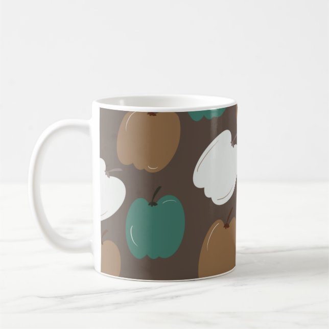 Caneca De Café Halloween Fall Pumpkins Earth Tone  (Esquerda)