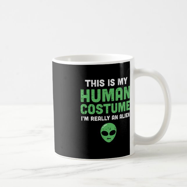 Caneca De Café Halloween Figurume Humano Sou Alienígena Homens En (Direita)