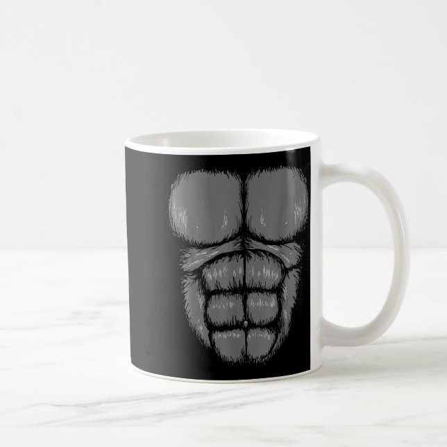 Caneca De Café Halloween Funny Gorilla Monkey Belly Chest Costume (Direita)