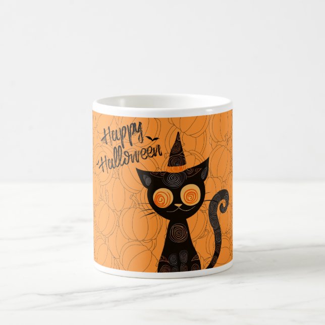 Caneca De Café Halloween/gato/abaobado/outono  (Centro)