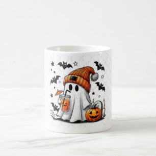 Caneca De Café Halloween Ghost Aproveitando Vibes do outono