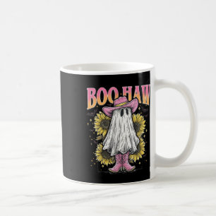 Caneca De Café Halloween Ghost Boo Haw Western Cowgirl Sunflower