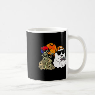 Caneca De Café Halloween Ghost Boys Crianças jogando esqueleto as