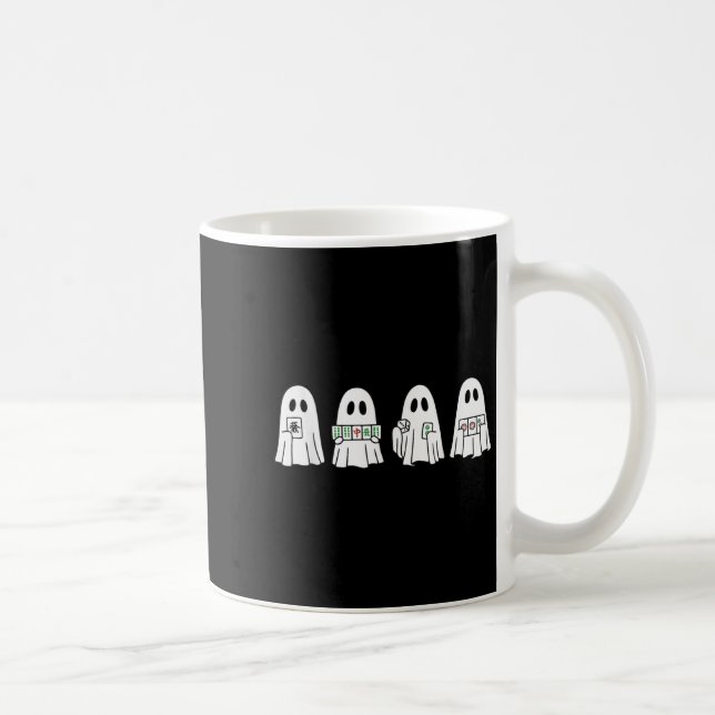 Caneca De Café Halloween Ghost Playing Mahjong Soky Season Game D (Direita)