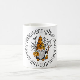 Caneca De Café Halloween Ghost Pumpkin Witch Fall Spooky Gnomo