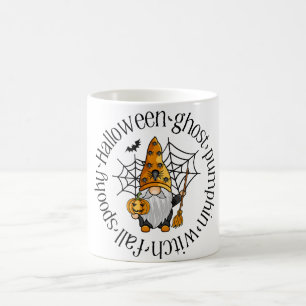Caneca De Café Halloween Ghost Pumpkin Witch Fall Spooky Gnomo