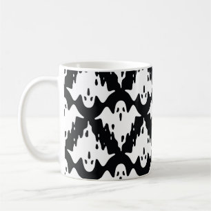 Caneca De Café Halloween Ghost Spooky Sem Olhos Padrão