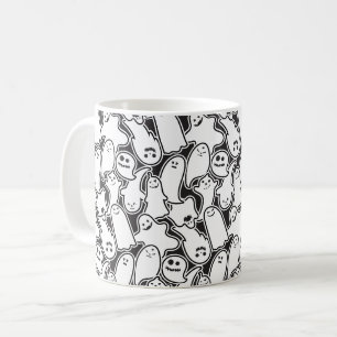 Caneca De Café Halloween Ghosts Spooky Pattern