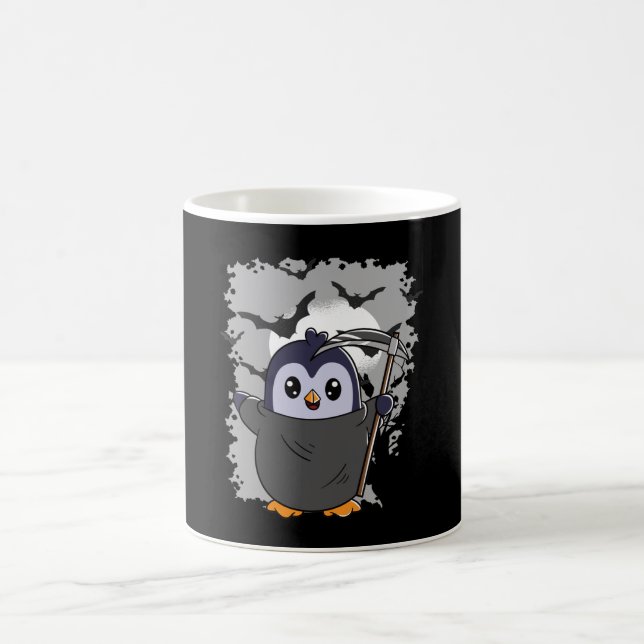 Caneca De Café Halloween Halloween Penguin Grim Reaper (Centro)