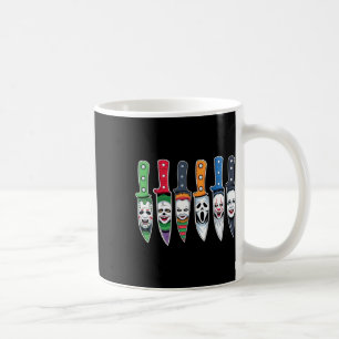 Caneca De Café Halloween Horror Filme Caracteres Em Facas Assusta