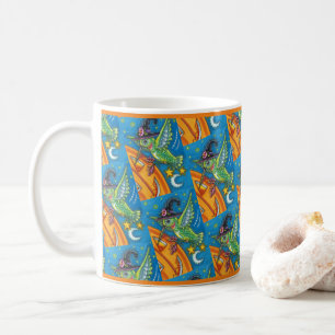 CANECA DE CAFÉ HALLOWEEN HUMMINGBIRD E JACK O LANTERN WHIMSY