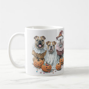 Caneca De Café Halloween Inglês Bulls Pumpkin