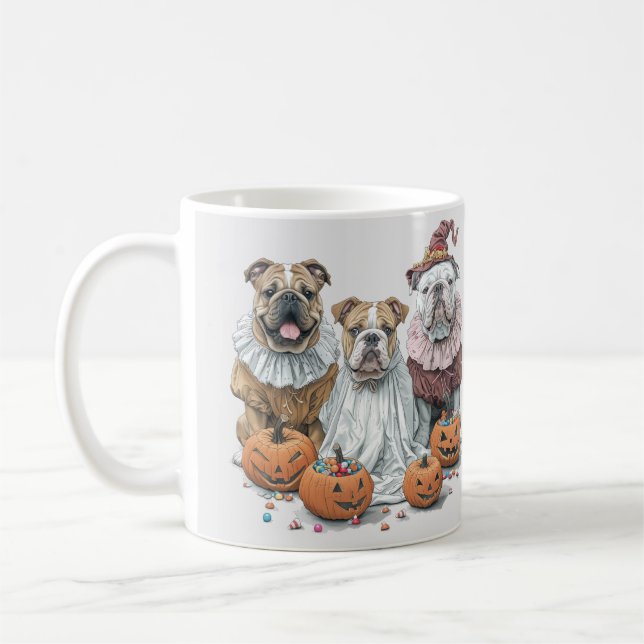 Caneca De Café Halloween Inglês Bulls Pumpkin (Esquerda)