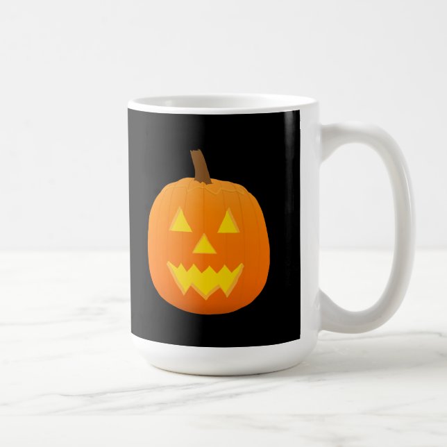 Caneca De Café Halloween: Jack-O-Lanterna: Abóbora: Mug De Café (Direita)