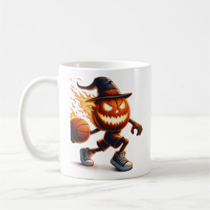 Caneca De Café Halloween Jack-o'-Lanterna Slam Dunk: Cesta Spooky