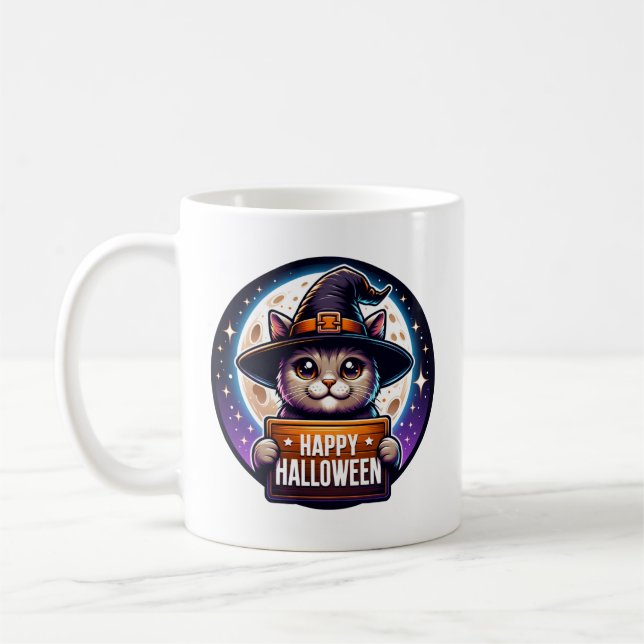 Caneca De Café Halloween Kat (Esquerda)