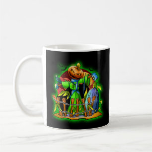 Caneca De Café Halloween Lady Scarecrow Pumpkin Cabeça de Pumpki