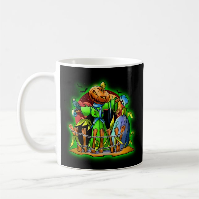 Caneca De Café Halloween Lady Scarecrow Pumpkin Cabeça de Pumpkin (Esquerda)