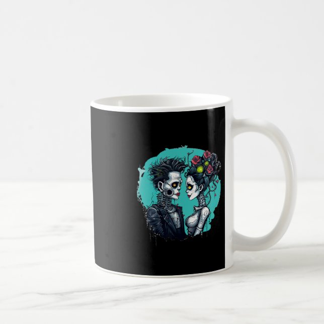Caneca De Café Halloween Lovers Frankenstein Skeleton (Direita)