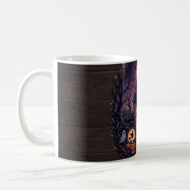 Caneca de Café Halloween Mansão Assombrada (Esquerda)
